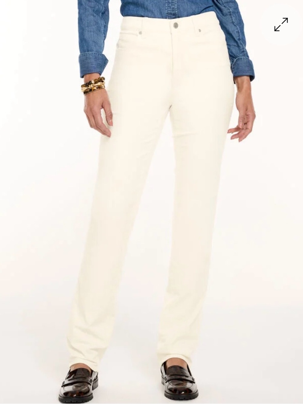 Talbots Women's Straight-Leg Corduroy Pants in Ivory